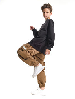 Джоггеры карго брюки унисекс 33-67077 черный - Mini maxi фото 26