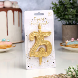 Свеча для торта «Юбилейная, цифра 25», 9.7 см