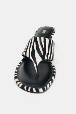 ANIMAL PRINT LEATHER SANDALS - Zara фото 13