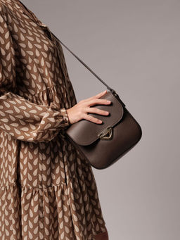 Сумка кожаная через плечо Deboro 3158 коричневый торф