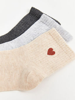 Bask?l? Kad?n Soket ?orap 3l?