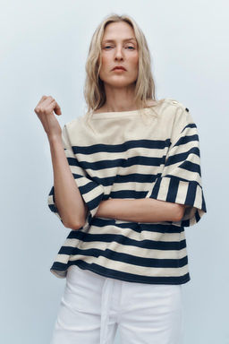 STRIPED LINEN BLEND SHIRT - Zara фото 9