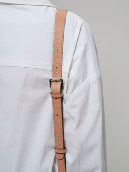 Сумка кожаная на плечо Azaro 31049 бежевая нуга