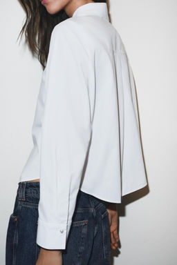 POPLIN SHIRT WITH FAUX PEARLS - Zara фото 13