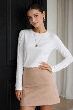 Лонгслив с эффектом персика хлопок 95%, лайкра 5%