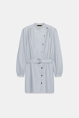 VESTIDO CORTO EFECTO PIEL CINTUR?N / Azul - Zara фото 8