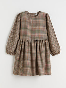 Bisiklet Yaka Ekose K?z ?ocuk Elbise