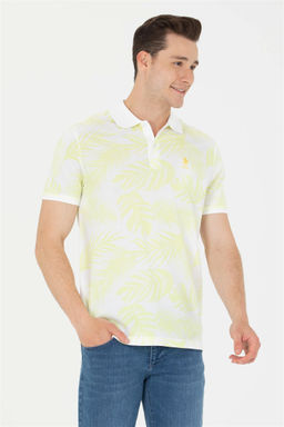 U. S. Polo Assn Мужская светло-желтая футболка с воротником-поло