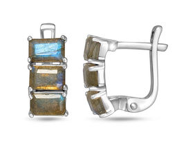 Серьги, лабрадорит, Феникс