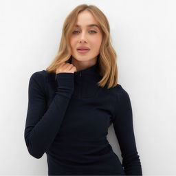 Термобельё женское (лонгслив, лосины) MINAKU цвет тёмно-синий, размер 50