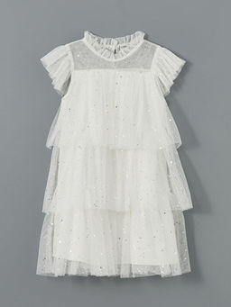 Bisiklet Yaka I??lt?l? K?z ?ocuk Elbise