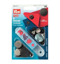 Кнопка PRYM 390377 Анорак плоские латунь d 20 мм 6 шт. черный матовый