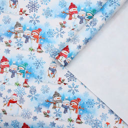 Цена за 10 шт. Бумага упаковочная глянцевая Снеговички, 70 100 см - Дарите счастье фото 3