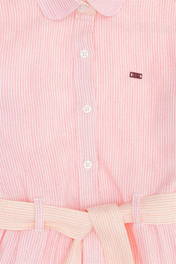 Светло-розовое плетеное платье для девочки - U.s. polo assn фото 6