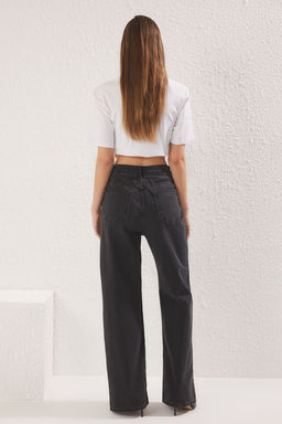 Ac?k Mavi Pacas? Y?rtmacl? Yuksek Bel Wide Leg Jeans TWOSS25JE00057 - Trendyolmilla фото 10