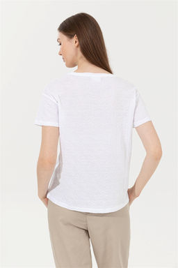 Женская белая футболка с круглым вырезом Неожиданная скидка в корзине - U.s. polo assn фото 5