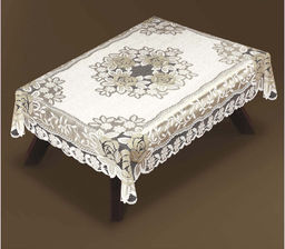 Скатерть арт. 54110/150/3, РОЗЫ, прямоугольная, размеры 150 см х 240 см, цвет кремово-золотистый - Firanka фото 4