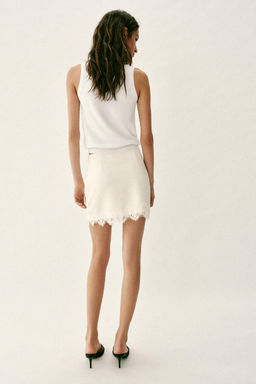 FALDA PANTAL?N BAJO ENCAJE / Crudo - Zara фото 12