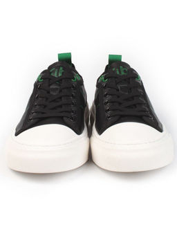 03-0106-1 BLACK/GREEN Полуботинки спортивные мужские (натуральная кожа)