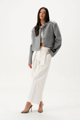 Жакет Annete А5424 из ворсистой ткани серый  фото 4