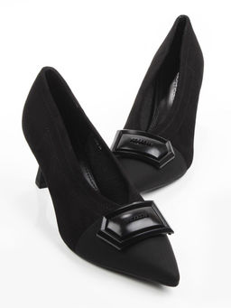 06-P1-7538 BLACK Туфли женские (замша-стрейч искусственная)