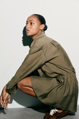 SHORT FLOWING SHIRT DRESS