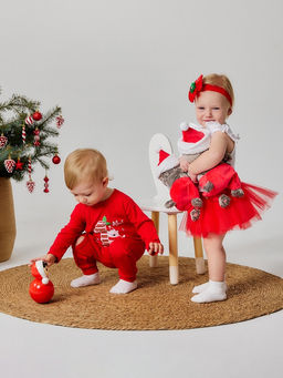 Набор для фотосессии «Крошка Я. Праздничный»: юбка и повязка на голову, красный, рост 62-86