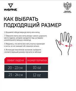 Перчатки боксерские INSANE RBF IN25-BG600, синий, 10 oz