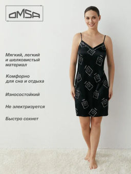 Сорочка принт. жен. (на узких бретелях принт)