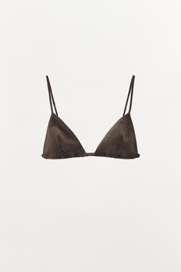 STRIPED TRIANGLE LINEN BLEND BRA - Zara фото 3