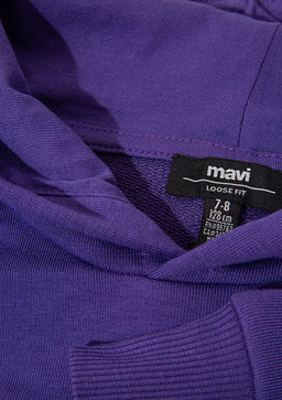 Mavi Logo Bask?l? Kapusonlu Mor Sweatshirt  фото 3