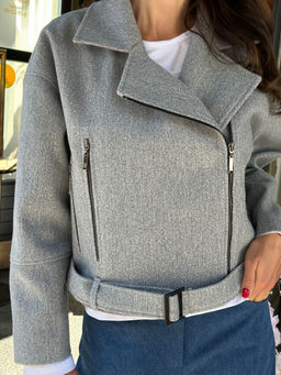 Куртка AURA 7048-170 серый меланж