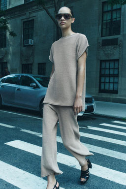 KNIT TROUSERS WITH TURN-UP HEMS - Zara фото 10