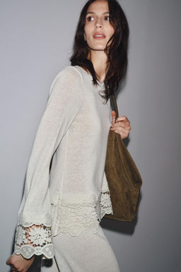 GUIPURE COMBINED TROUSERS - Zara фото 15