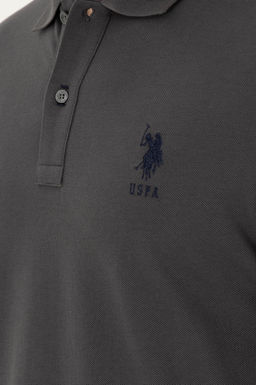 U. S. Polo Assn / Мужская базовая футболка антрацитового цвета - U.s. polo assn фото 7