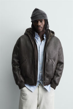 DOUBLE-FACED LEATHER EFFECT JACKET - Zara фото 7