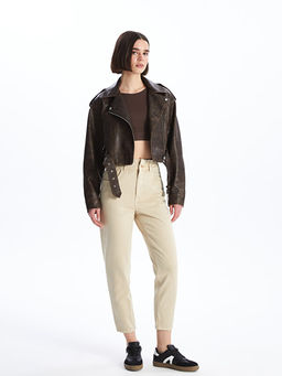 Beli Lastikli Slouchy Fit Kad?n Jean Pantolon