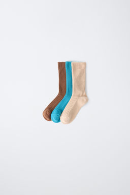 STORIESZ - PACK TRES CALCETINES ALTOS RIB CON ALGOD?N / Multicolor