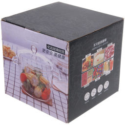 Кастрюля из боросиликатного стекла 1,5л "Хай-Тек" со стеклянными коричневыми ручками