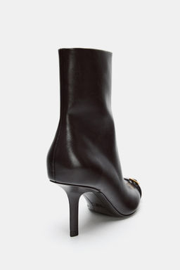 STILETTO HEEL ANKLE BOOTS WITH BUCKLE - Zara фото 6