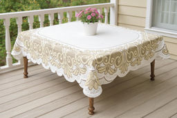 Скатерть арт. 243830/150/3, прямоугольная, размеры 150 см х 250 см, цвет кремово-золотистый