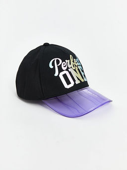 Yaz? Bask?l? K?z ?ocuk Kep ?apka