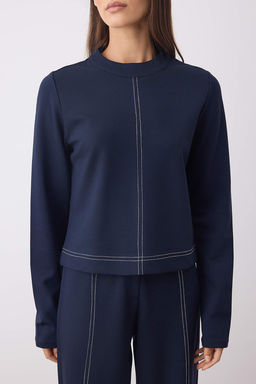 Lacivert Dik Yaka Regular/Normal Kesim Dikis Detayl? Orme Bluz TWOAW26BZ00107 - Trendyolmilla фото 3