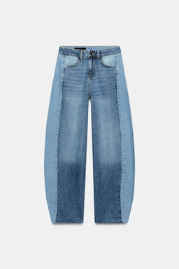 JEANS Z1975 BARREL TIRO MEDIO COMBINADO / Azul medio - Zara фото 6