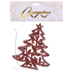 Цена за 2шт. Подвеска "Вечерняя ёлочка" 8*10 см, Янтарь