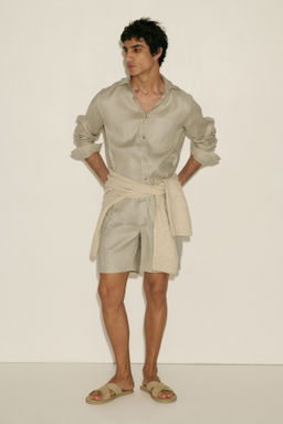Shorts en mezcla de lino Easy Care Relaxed Fit - H&m фото 5
