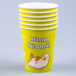 Посуда одноразовая бумажная «Утки», 6 тарелок, 1 гирлянда, 6 стаканов, 6 колпаков