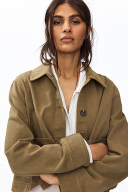 Chaqueta camisera en sarga de algod?n - H&m фото 4