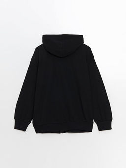 Kap??onlu K?z ?ocuk Fermuarl? Sweatshirt