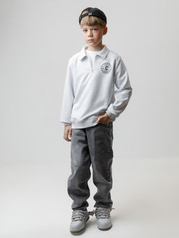 КР 302798/св.серый меланж к634 джемпер (свитшот) для мал